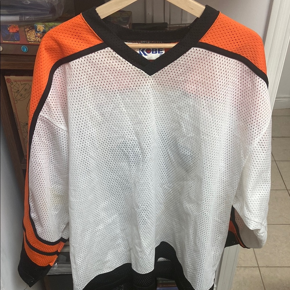 VTG Kobe Orange and White Mesh Number #73 Hockey Jersey